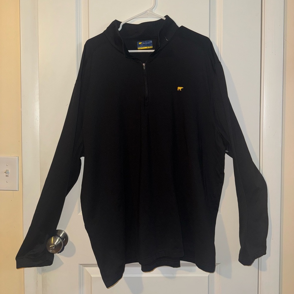 Jack Nicklaus Men’s 1/4 Zip Pullover golf Black Long Sleeve Performance‎ Top